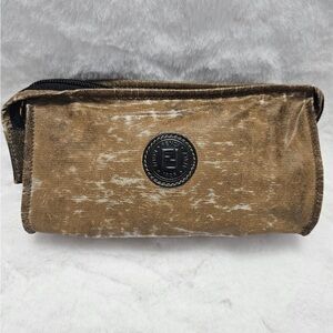 Fendi Distressed Brown Toiletry Bag